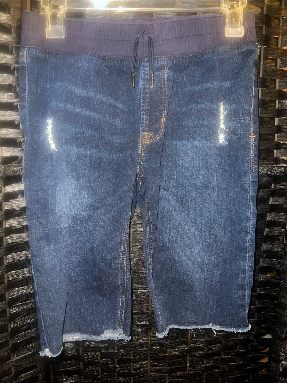 Hudson Jeans boys Dark Blue Drawstring Denim Shorts size L 14